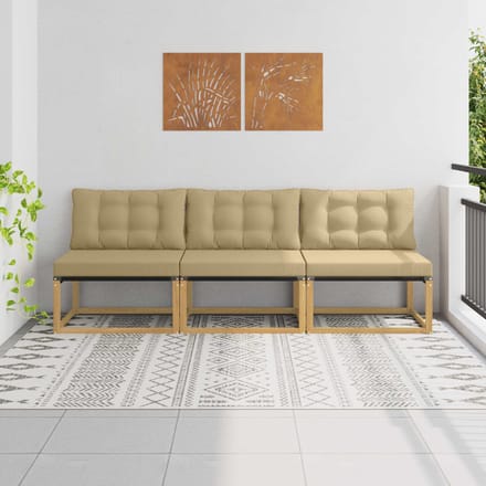 vidaXL - Buiten - Midden - Sofa - Massief - Acacia - Hout - Wit