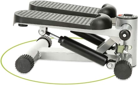 Hometrainer Stepper - Mini Trainer - Thuis Trainen - Hydraulisch Weerstandssysteem - Compact Ontwerp - Zilver Grijs