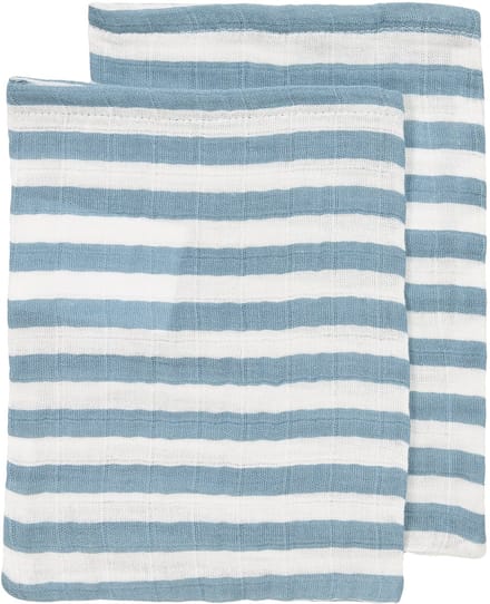 Hydrofiele doeken pre-washed Fat Stripe Jeans Blue 20x17cm - 2-pack
