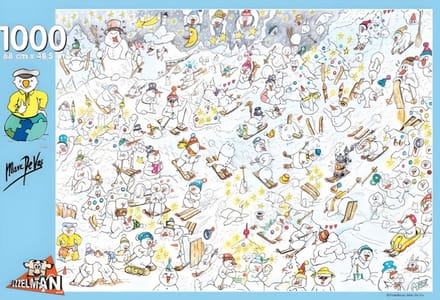 Puzzelman legpuzzel sneeuwmannetjes Marc De Vos 1000 stukjes winter.