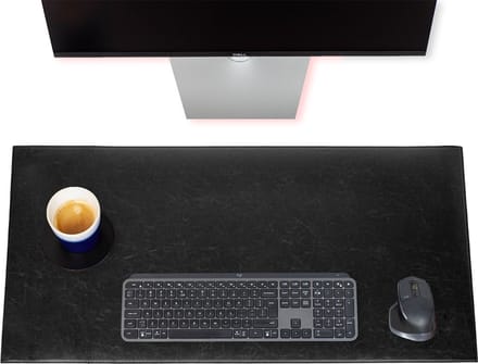 Brute Strength - Luxe Bureau Onderlegger Kunstleer - Zwart - Bureau Organizer - 80x40 cm - Thuiswerken - Bureaumat - Kantoor accessoires - Computer mat