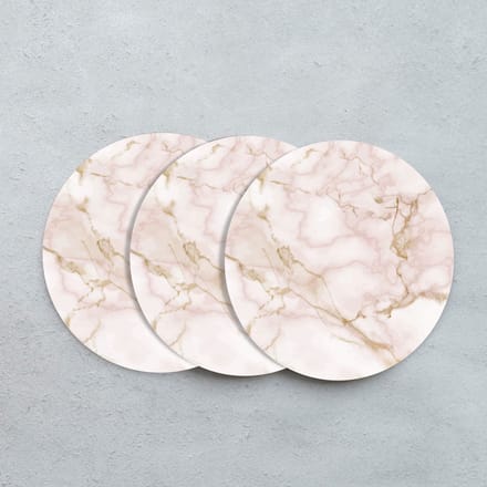 GR onderzetters voor glazen - Marmer Roze - Vinyl - 6st