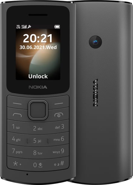 Nokia 110 Zwart,4G-128MB HD Calls,met camera QQVGA