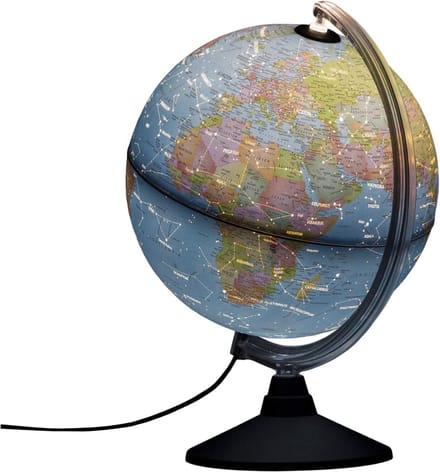 Wereldbol Met Verlichting - Led Lamp Kinderen - Bureaulamp - Blauw