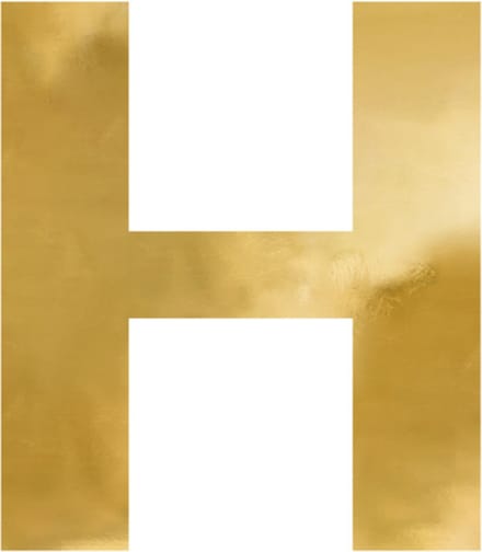 Partydeco - Spiegel Letter H Goud - 53 x 60 cm