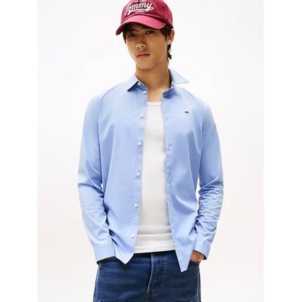 Tommy Hilfiger Tommy Jeans heren slanke pasvorm poplin overhemd - LAVENDER LUSTRE - XXS
