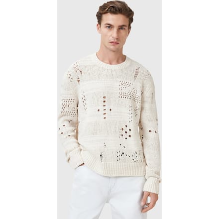 AllSaints Harvey Crew Ecru White Taglia: XXL | Maglioni a maglia Outlet | Uomo | Marrone