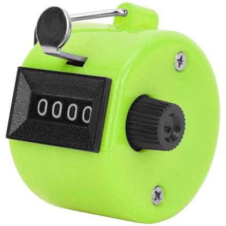 BERM Compteur Manuel 4 Chiffres Bouton Plastique Réinitialisation Outil de Comptage Manuel avec Crochet Vert vert