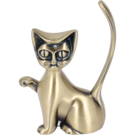 Kat God Ringhouder Kat God Design Zinklegering Stevig Duurzaam Retro Stijl Ringorganizer voor Ringen beige