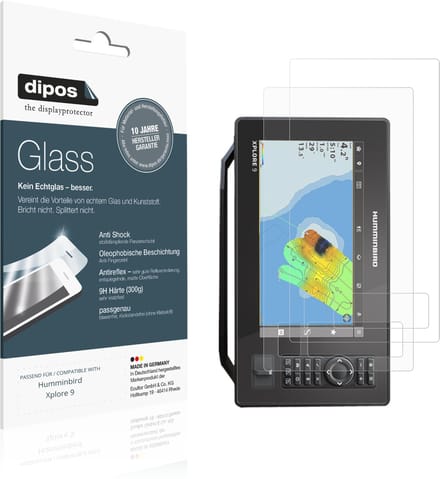 dipos – 2x Matte Pantserfolie geschikt voor Humminbird Xplore 9 | 9H Screenprotector