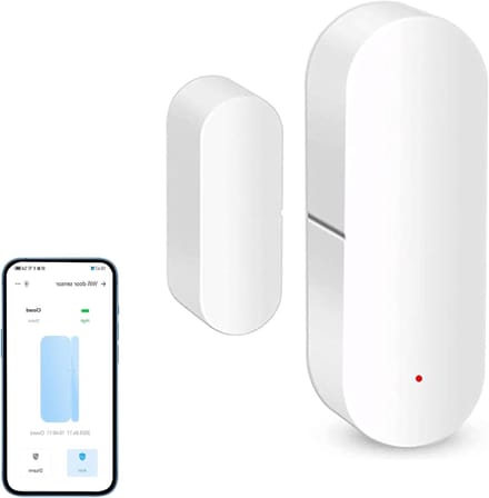 Slimme Deursensor voor Thuisveiligheid: Draadloze Deur- en Raamcontactsensor met Directe App-meldingen, Compatibel met Alexa en Google Assistant (1 stuk)