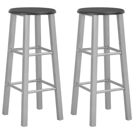 vidaXL - Barkrukken - 2 - st - MDF - zilverkleurig