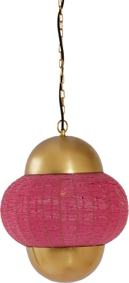 Light & Living Hanglamp Cetara - Kralen Roze/Brons - 33x38 cm