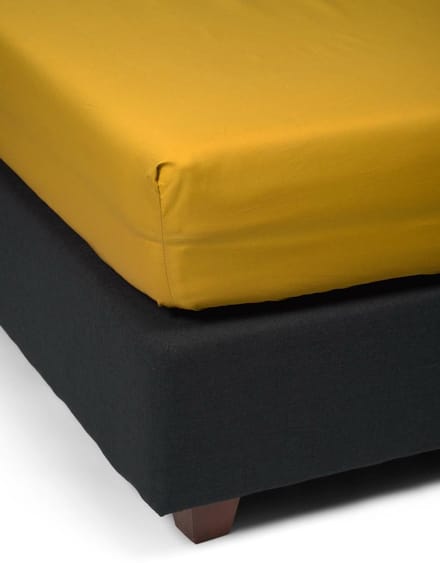 ESSENZA Premium Percale Hoeslaken Mosterdgeel - 180x200