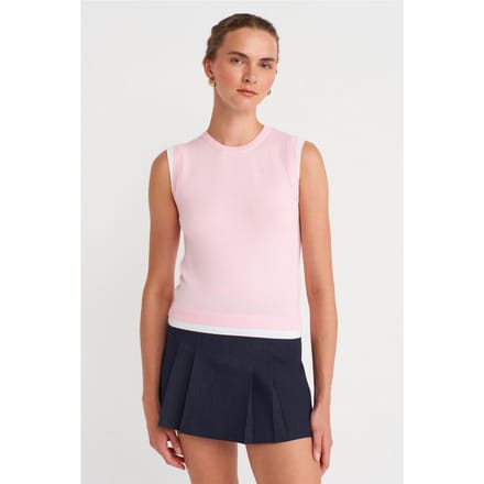 Mouwloze Geribbelde Breisel Top