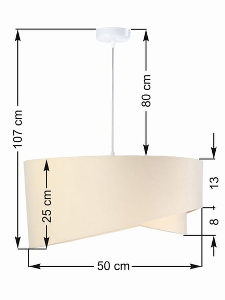 Licht-Erlebnisse - Madan - Hanglamp - E27 - van - Velours (microvezel) PVC metaal - in - Wit crème
