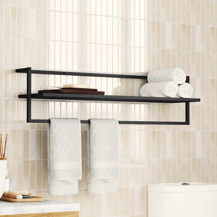 vidaXL - Handdoekenrek - 95x25x22 - cm - ijzer - zwart
