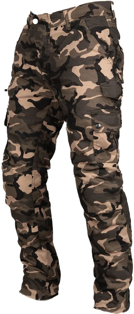 MOTOBLOUZ Motorbroek ROE Mannen Khaki Camouflage S CE-gekeurd