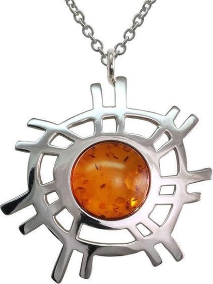 AuBor ®. Hanger. Zilver. De zon met Amber.