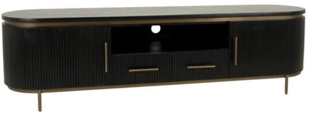 Tower Living Tv meubel Rivello 200 cm – Zwart & Brass