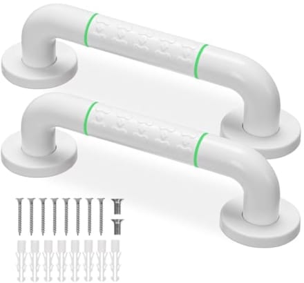 PromoHome Badkamer Steunbeugel Set - 2 Stuks, 30cm Antislip Grip, RVS Kern - Voor Extra Stabiliteit