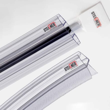 Set universele douchestrip rond voor glasdikte 6-8mm - 100cm afdichtprofiel