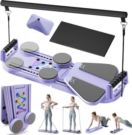 Pilates Board - Reformer Set - Core Training - Opvouwbaar Ontwerp - 98 x 37 cm - Paars