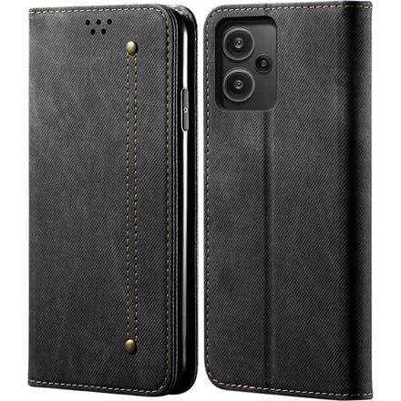 CaseBody Xiaomi Redmi Note 13 Pro Plus Denim Bookcase Zwart