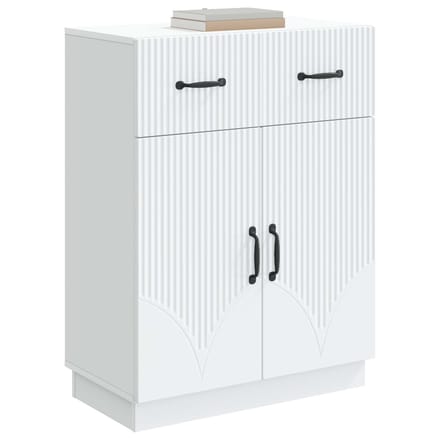vidaXL - Dressoir - Wit - 66 - x - 34,5 - x - 87 - cm - Bewerkt - hout