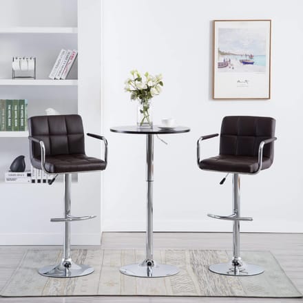 vidaXL - Barstoelen - 2 - st - kunstleer - bruin