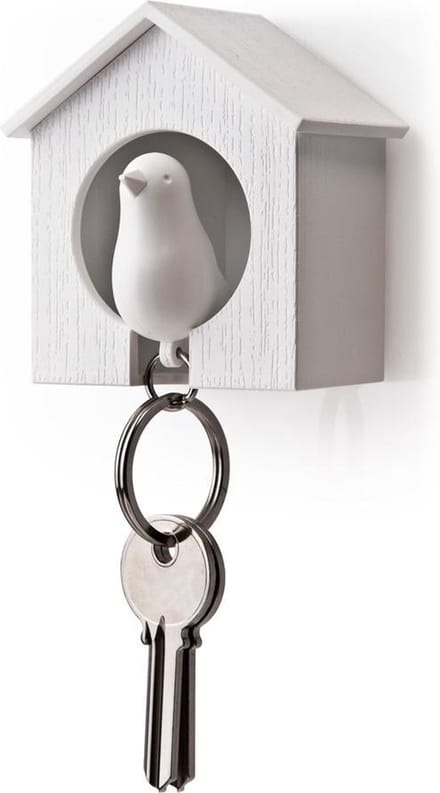 Sparrow Sleutelhanger - Wit/Wit - Qualy