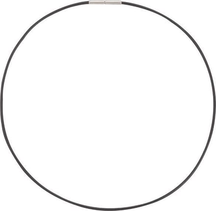 Boccia Titanium 0805-02 Collier - Leer en Titanium - Zwart