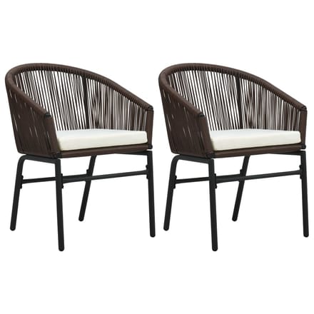 vidaXL - Tuinstoelen - 2 - st - PE-rattan - bruin