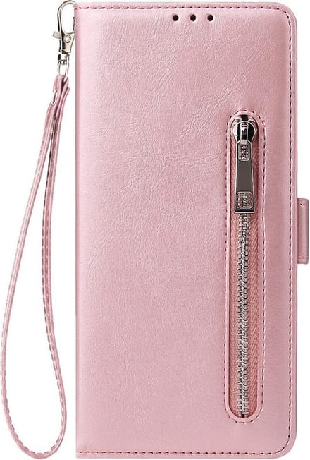 Shop4 - Samsung Galaxy S20 Ultra Hoesje - Wallet Case Cabello met Ritssluiting Rosé Goud