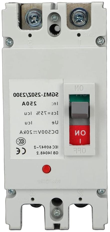 DC Stroomonderbreker Schakelaar - Hoofdschakelaar Isolator - Energie Systemen Beveiligen - Hoge Uitschakelcapaciteit - 500V 250A - Grijs
