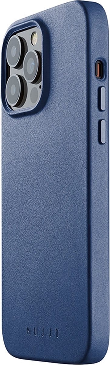Mujjo - Full Leather Mag Case geschikt voor iPhone 14 Pro Max - blauw | blauw