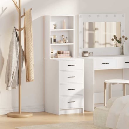 vidaXL - Highboard - Wit - 40 - x - 41 - x - 135 - cm - Bewerkt - hout