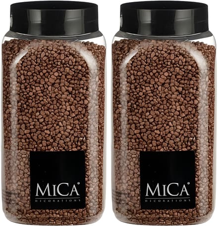 Mica Decorations decoratie stenen/granulaat - 2x - 650ml - koper - hobby steentjes