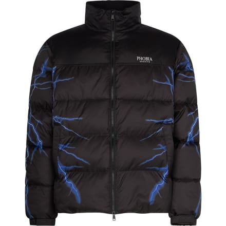 Heren gezwollen jack Zwart/blauw donsjack