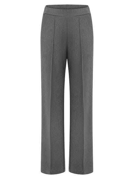 Wide Fit broek Van Peter Hahn grijs