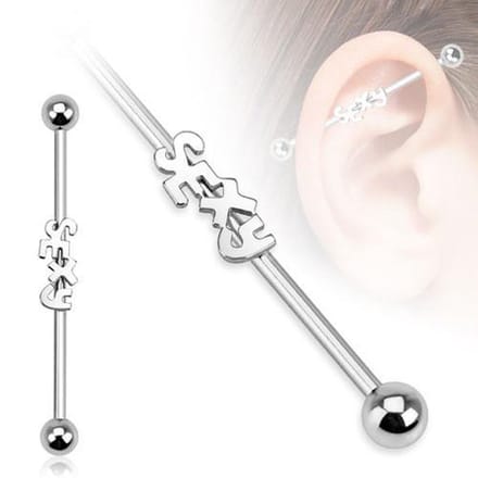 Industrial piercing sexy - zilver - LMPiercings