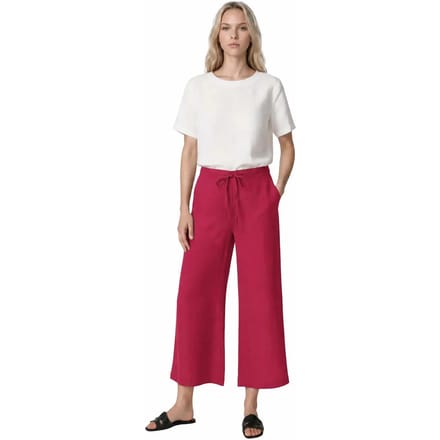 Damesbroek met wijde pijpen Haris Cotton Essentials Drawstring Waist