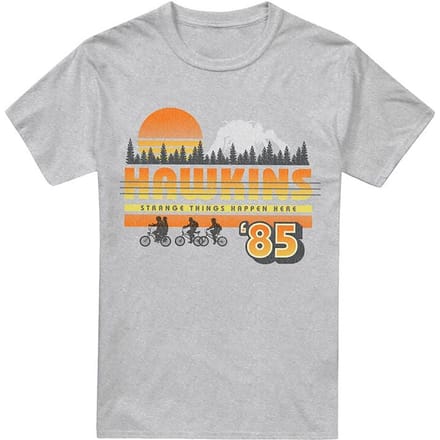 Stranger Things T-shirt - Hawkins Retro 85 - M tot 5XL - voor Mannen - grijs gemêleerd
