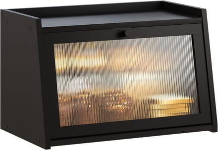 Bamboe brooddoos met venster - ruime broodcontainer voor keuken - zwart