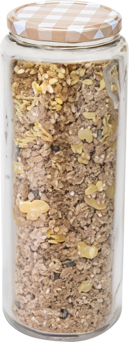 Hega Hogar Weckpot/voorraadpot Classico - 2100 ml - kunststof - draaideksel - beige - D10 x H27 cm
