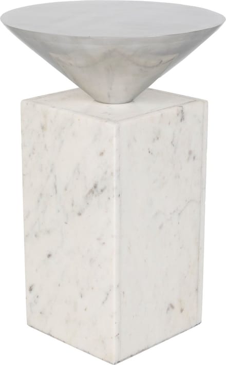 Zuiver Pride Bijzettafel Rond 30 cm Metaal/ Marmer Wit