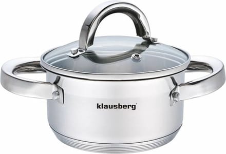 Compacte Kookpan RVS geborsteld met glazen deksel – 0.5L – Ø12cm – cool touch greep