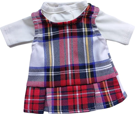 Minikane Gordi Poppenkleding Kledingset Diana Rood-Wit Geruit 34 cm