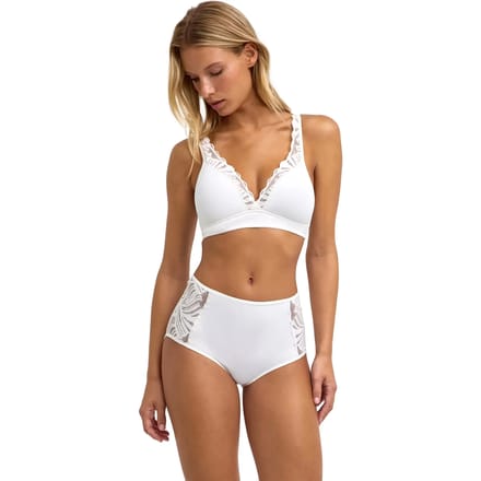 FALKE Delicate Touch High Apex met kant functioneel materiaal beha dames wit - maat XL