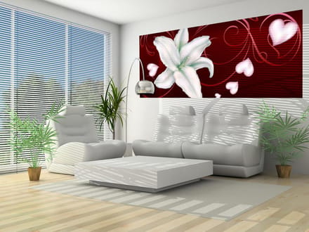 Lily Heart Abstract Photo Wallcovering